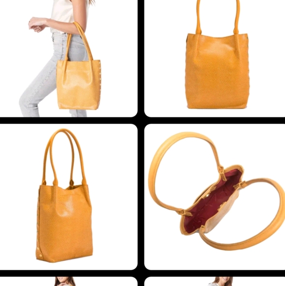 HAMMITT Oliver Medium Gold Apricot snake Shoulder Purse Handbag Pumpkin FALL NEW - Picture 2 of 11